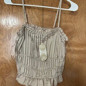 Altar'd State Silk Ruffle Tank